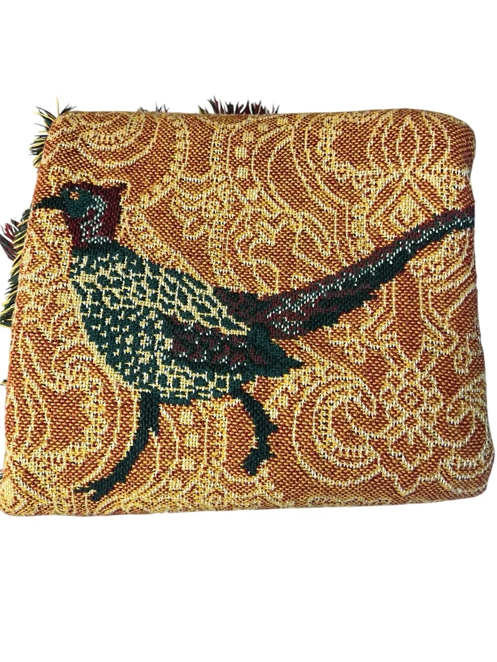 Vintage Goodwin Weavers Game Birds Tapestry Throw Blanket Plaid Duck Pheasant